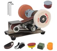 Ponceuse à bande électrique, polissage, affûtage, ponceuse portable, mini kit de meuleuse d'établi, 7 vitesses for la fabrication de couteaux, le travail du bois, le bricolage, le meulage, l'artisanat