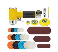 Ponceuse à bande, Mini orbitale 2/3 "ponceuse pneumatique polisseuse pneumatique meuleuse tampon double Action polisseuse orbitale 80 pièces ensemble de papier abrasif