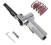 Ponceuse à Bande, Mini Ponceuse Pneumatique Lime à Bande Sans Fil Ponceuse Stationnaire, Polissage pour le Ponçage des Tubes en Bois et Métal Brillant - Livrée avec 25 Bandes Abrasives (10 x 330mm)