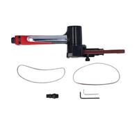 Ponceuse à bande pneumatique de 1/4 de pouce, ponceuse à bande pneumatique avec poignée rouge, outil manuel de débavurage et de chanfreinage pour le polissage des joints de soudure