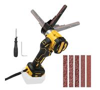 Ponceuse à bande sans fil compatible avec Dewalt 18/20V, 13000 tr/min 360° Brushless Mini Ponceuse Sans Fil Electrique avec vitesse variable, 20 bandes abrasives pour Poncer