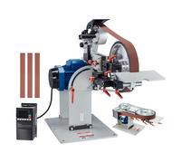 VEVOR Ponceuse à bande, 1828,8x50,8 mm, polisseuse à bande vitesse variable VFD, affûteur de couteaux 1500 W, 3 moules meulage, 3 bandes abrasives pour travail métaux, compatible 1828,8-2082,8x50,8 mm