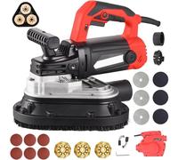 Ponceuse à Béton Électrique, Meuleuse de Surface Portative à 6 Vitesses avec Tête Triangulaire, Machine Multifonction pour Polissage Mur et Sol, Coins, Bords et Finitions +Vacuum