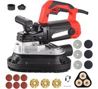 Ponceuse à Béton Électrique, Meuleuse de Surface Portative à 6 Vitesses avec Tête Triangulaire, Machine Multifonction pour Polissage Mur et Sol, Coins, Bords et Finitions Standard