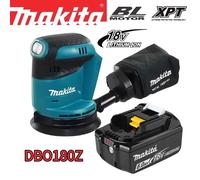 Ponceuse à disque sans fil Makita DBO180Z d'origine, puissance 190W, plateau de 123 mm, 11000 OPM, faible vibration, design compact pour le ponçage du bois 6Ah Battery