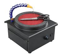 Ponceuse à Eau De Table 350W, AffûTeuse éLectrique, 7 Vitesses RéGlables, Marche Avant Et ArrièRe, DéBit D'Eau RéGlable, Mini-Disqueuse De Table pour Ciseaux, Polissage Des MéTaux,Black