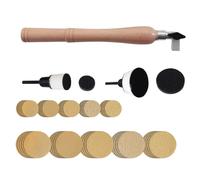 Ponceuse à main, ponceuses manuelles pour bois - Kit de ponceuse à bol avec disques de ponçage - Ponceuse artisanale, outil de ponçage du bois avec manche long dur pour le travail du bois