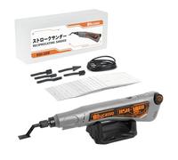 Ponceuse à mouvement alternatif,vitesse variable et recharge USB avec éclairage LED,ponceuse stylo avec 6 têtes de ponçage,idéale pour le ponçage,le polissage (Gris)