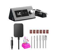 Ponceuse à ongles, 35000 tr/min électrique perceuse à ongles manucure Machine for main et pied réparation Cutter ensemble Gel polisseuse équipement de Salon Pour usage domestique(Grey-Set)