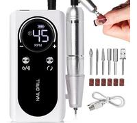 Ponceuse à ongles électrique portable rechargeable perceuse sans fil 45000 RPM avec kit de bits fichier électronique pour enlèvement d acrylique broyeur-brosse pédicure salon Usage