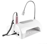 Ponceuse à ongles électrique Professionnelle Manucure Machine, 5-en-1 Fort 80W Aspiration Lampes à ongles Aspirateur Haute Puissance 4500 RPM Pour le Nettoyage avec Drill Handle LED Lampe