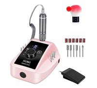 Ponceuse à ongles, Perceuse à ongles professionnelle, lime électrique 35000 tr/min avec embouts et pédale, E sans fil rechargeable for manucure Pour usage domestique(Pink)