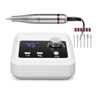 Ponceuse à ongles professionnelle 45000 tr/min avec grand écran LCD, polisseuse électrique for manucure et nail art(White Set,AU)