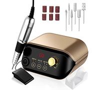 Ponceuse à Ongles Professionnelle Kit de Ponceuse pour Ongles 35000RPM Lime Manucure Electrique Ponceuse Manucure Pédicure avec 6 Embouts,Affichage LED pour Retirer Vernis/Gel pour Domicile et Salon