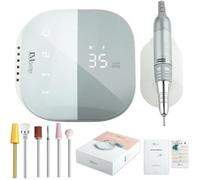 JCMASTER Ponceuse pour Ongles Professionnelle, 35000 tr/min, Affichage LED, Contrôle Tactile, sans Vibration Lime à Ongles Électrique avec 6 Embouts Nail Drill pour Retirer le Vernis/Gel/Cuticules