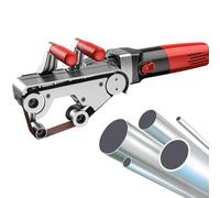 Ponceuse à pipe en acier inoxydable portable avec 6 vitesses variables, meuleuse ronde professionnelle, 5 bandes abrasives pour surfaces métalliques, bois et plastique
