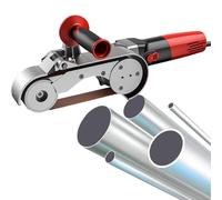 Ponceuse à pipe en acier inoxydable portable avec 6 vitesses variables, meuleuse ronde professionnelle, 5 bandes abrasives pour surfaces métalliques, bois et plastique
