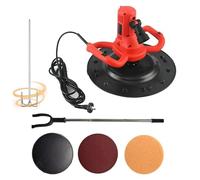 Ponceuse Béton Électrique, Taloche - Construction Durable, Moteur Cuivre Pur, Vitesse Variable, Perche De Rallonge, Malaxeur, Disque Autoadhésif, LED Pour Artisans(Red)