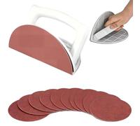 Ponceuse d'Angle pour Cloison Sèche FORMVERSITY, 7 Pouces Cale a Poncer Angle Papier Abrasif Remplaçables, Ponceuse d'Angle Semi-Circulaire Multifonctionnelle avec 10 Papiers Abrasifs (Maille 240)