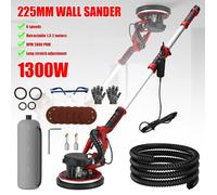 Ponceuse de plafond 1300W - 225mm/2800RPM - Ponceuse Girafe - Ponceuse - 6 vitesses - LED/Cordon 4m - Pliage télescopique-polissage