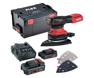 Ponceuse delta FLEX ODE 2-100 18-EC 18V avec 2x2,5Ah + chargeur et 100 abrasifs en L-BOXX