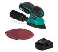 VONROC Ponceuse delta multifonction sans fil 20V - 6 feuilles abrasives, Batterie 2.0Ah et chargeur inclus - Sac de récupération de poussière - Sac de rangement