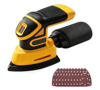 Ponceuse Delta Sans Fil Compatible avec Dewalt 20 V, Ponceuse multifonction avec sac de collecte de poussière, 12 feuilles abrasives, Pour Ponçage, Polissage et Travail Du Bois (sans batterie)