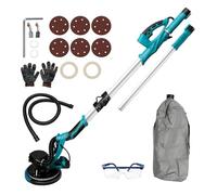 Ponceuse Électrique For Cloisons Sèches 1250 W Avec Aspirateur 800-1800 Tr/min À Sol Poignée Extensible Pliable Outil De Polissage Abrasif Bon Effet De Polissage, Facile Et Propre.