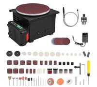 Ponceuse électrique HUIOP Ponceuse d'établi électrique avec batterie au lithium 6000WA, rectifieuse et polisseuse, mini ponceuse à disque, meuleuse à disque de sable de 6 pouces avec papier de verre