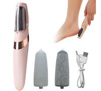 Ponceuse Electrique Pied, Rappe Pieds PéDicure Electrique Rechargeable, Rapeuse Pieds Avec 2 Rouleaux De Rechange, LumièRe Led Et 2 Vitesses, Pour Eliminer Les Pieds Peaux Morte Et CallositéS. (Rose)