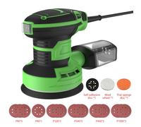 Ponceuse Excentrique 5"" (125mm) 300W - 6 Vitesses Réglables, 5000-12000 tr/min- vert