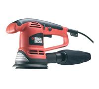 Black+Decker KA191EK-QS Ponceuse Excentrique Filaire - Poignée Ergonomique - Variateur de Vitesse - 3 Abrasifs - Livrée en Coffret, 480 W Orange
