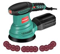 Ponceuse Excentrique, HYCHIKA 6 Vitesses Variables 300W 13000RPM Ponceuse Orbitale, 12Pcs Disque de Ponçage, 125mm Ponceuse à Bois avec Collecte de Poussière pour le Polissage du Ponçage du Bois