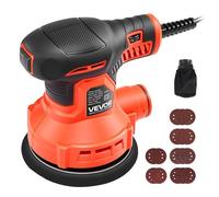 Ponceuse Excentrique Ponceuse Orbitale Aléatoire Filaire pour Ponçage Finition Précision du Bois 127 mm 250 W 6000-12000 tr/min