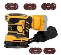 Ponceuse excentrique pour batterie DeWalt, ponceuse professionnelle de 125 mm avec 15 pièces de papier abrasif, 3 niveaux de puissance et moteur sans balais à 11000 tr/min, pour le ponçage, le