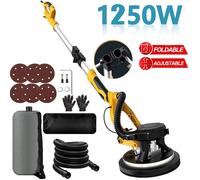 Ponceuse Girafe 1250W - Éclairage LED et Manche Télescopique - 5 Niveaux Vitesses - Ponceuse Mur et Plafond avec Aspiration