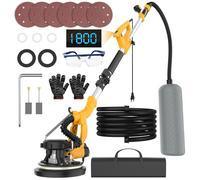 Ponceuse Girafe 9 vitesses - 220mm Ponceuse plafond - 950W/2100r/min - LED/Cordon 3.5m - Pliage télescopique - polissage - Ponceuse