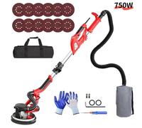 Ponceuse girafe électrique - Ponceuse murale 750W - 7 vitesses réglables - éclairage LED - Poignée pliable - Pour plâtre et plafond