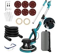 Ponceuse girafe Pliable, 1250W, 5 Vitesses (800-1800 RPM), avec Aspirateur Intégré, Lumière LED, Manche Téléscopique, 4m Cable