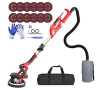 Ponceuse girafe Pliable, Ponceuse de plafond avec aspirateur, 7 Vitesses(1750 RPM), Lumière LED, Manche Téléscopique, 5m Cable,750W