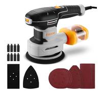 Ponceuse Multifonction 3 en 1 300W: DEKOPRO Ponceuse Triangulaire, Ponceuse Excentrique, Ponceuse Vibratoire, 6 Vitesses avec 9 Feuilles Abrasives Incluses Pour Bois, Métal & Meubles