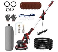 Ponceuse Murale 225mm - Manche Télescopique (1.3-2m) - 6 Vitesses - LED - Parfaite pour Plâtre, Enduit, Préparation Peinture