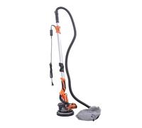 Ponceuse murale électrique pour cloison sèche, 850 W, avec aspiration de la poussière, ponceuse électrique sans poussière, 6 vitesses, 800-1800 tr/min, contient 6 disques abrasifs (orange)