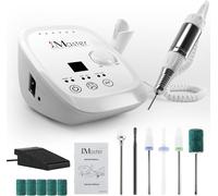 Ponceuse Ongles 35000 RPM Électrique Manucure Pédicure Pédale 6 Embouts - Blanc