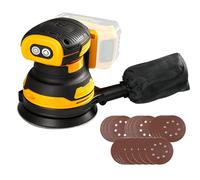 Ponceuse orbitale aléatoire sans fil 11 000 tr/min, compatible avec les batteries DEWALT 20 V. Fournie avec sac à poussière, capot de protection et papier abrasif pour le ponçage et le polissage