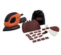 Black & Decker BEW230BC-QS Ponceuse de détails avec souris 55 W Feuille 110 mm/cm² avec 15 accessoires et sac
