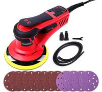 Ponceuse orbitale électrique aléatoire, ponceuse à moteur sans balais, puissant 350W et faible vibration, 10000 tr/min, 6 pouces
