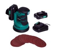 Ponceuse orbitale excentrique sans fil 20V - Ø125mm | 2 Batteries 2.0 Ah et chargeur incl.