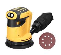 ponceuse orbitale sans fil 125mm avec moteur sans balais Ponceuse à bois Ponceuse électrique pour voiture Ponceuse orbitale multifonctionnelle pour le bois, le métal et la cire Ponceuse à 6 vitesses a