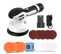 Ponceuse orbitale sans fil de 125 mm avec 6 vitesses, 12V, noir et blanc